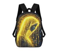 sinyumoney Golden Halo Silhouette Mochila Escolar Infantil De 17 Pulgadas, Mochila Escolar Impresa En 3D Para Niños De Primaria Y Secundaria