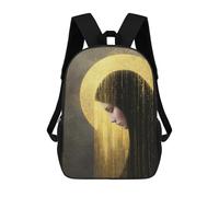 sinyumoney Golden Halo Woman Art Print Mochila Escolar Infantil De 17 Pulgadas, Impresa En 3D, Estilo Casual, Para Niños, Ideal Para Viajes, Como Mochila Escolar O Para Llevar Libros.