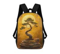 sinyumoney Golden Harmony Bonsai Tree Mochilas Para Niños Mochila Escolar Mochila Escolar Impresa En 3D Para Niños Estudiantes De Primaria Y Secundaria 17inch