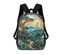 sinyumoney Golden Harmony of Fuji Art Mochila Escolar Impresa En 3D Mochilas Informales Para Niños Mochila Escolar Impresa En 3D Para Niños De Primaria Y Secundaria 17inch