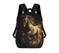sinyumoney Golden Horse in Motion Mochilas Infantiles Escolares Impresas En 3D, Mochilas Para Niños, Mochilas De Viaje Para Niños Y Niñas, Mochilas Escolares Para Niños 17inch