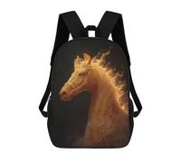 sinyumoney Golden Horse with Crown Mochila Escolar Para Secundaria, Mochila Informal Para Niñas Y Adolescentes 17inch