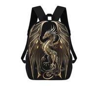 sinyumoney Golden King Dragon Mochila Escolar Infantil De 17 Pulgadas Con Estampado 3D De Películas De Anime Para Niños, Mochila De Viaje, Mochila Escolar Infantil