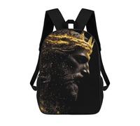 sinyumoney Golden King Profile Artwork Mochila Escolar Ligera Mochila Escolar De Día Mochila Para Libros Para La Universidad Para Acampar Aventuras Al Aire Libre Y Viajes Diarios 17inch