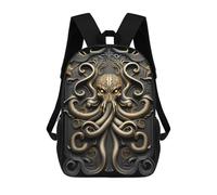 sinyumoney Golden Kraken Cthulhu Mochila Escolar Impresa En 3D 17inch Mochila Escolar Infantil Mochilas De Viaje Mochila Informal De Moda Para Niños Y Estudiantes