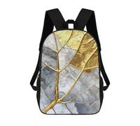 sinyumoney Golden Leaf Mosaic Mochila Escolar Infantil Impresa En 3D Para Niños, Mochila De Viaje De Alta Capacidad, Mochilas Para Libros De 17 Pulgadas Para Niños