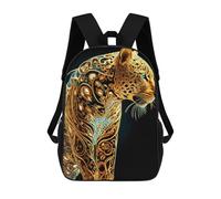 sinyumoney Golden Leopard Artwork Mochila Escolar De Moda Para Estudiantes, Adecuada Para Niños Y Niñas, Mochila Informal Para Viajes Al Aire Libre, Esencial Para El Día A Día 17inch