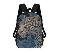 sinyumoney Golden Leopard in Blue Jungle Mochila Escolar Ligera E Informal Para Adolescentes, Niños, Mujeres Y Hombres 17inch