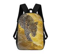 sinyumoney Golden Leopard in Water Mochila Escolar De 17 Pulgadas Para Adolescentes, Con Estampado 3D, Ajustable Y Con Bolsillos, Ideal Para Niños, Niñas Y Estudiantes.