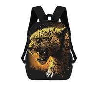 sinyumoney Golden Leopard Poster Art Print Mochila Escolar Infantil Impresa En 3D Para Niños, Mochila De Viaje De Alta Capacidad, Mochilas Para Libros De 17 Pulgadas Para Niños