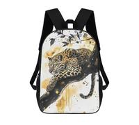 sinyumoney Golden Leopard Watercolor Mochila Escolar, Mochila De Viaje Resistente Al Agua, Mochila Para Computadora Para Niñas, Niños Y Adolescentes 17inch
