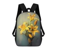 sinyumoney Golden Lily Flower Mochila Escolar Para Niños, Mochila Escolar Impresa En 3D Para Estudiantes De Primaria Y Secundaria 17inch