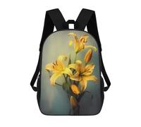 sinyumoney Golden Lily Flower Mochila Escolar Resistente Al Agua Para Ordenador Portátil: Perfecta Para Viajes, Trabajo Y Uso Diario 17inch