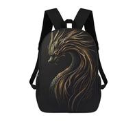 sinyumoney Golden Line Dragon Mochila De Peluche Con Dibujos Animados, Mochila 3D Para Niños, Bolsa Escolar, Idea De Regalo De Cumpleaños Para Niños Y Niñas 17inch