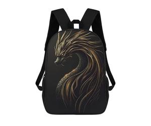 sinyumoney Golden Line Dragon Mochila De Peluche Con Dibujos Animados, Mochila 3D Para Niños, Bolsa Escolar, Idea De Regalo De Cumpleaños Para Niños Y Niñas 17inch