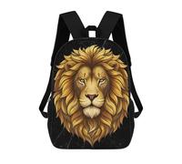 sinyumoney Golden Lion Head on Marble Background Mochila Escolar Para Niños, Mochila Escolar Impresa En 3D Para Estudiantes De Primaria Y Secundaria 17inch
