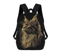 sinyumoney Golden Maine Coon Cat Portrait Mochilas Infantiles Mochila Escolar Impresa En 3D Para Niños Mochilas De Viaje Bolsas Para Libros Para Niños 17inch Mochila Escolar