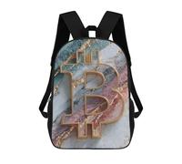 sinyumoney Golden Marble Alphabet Letters Mochila Escolar Infantil De 17 Pulgadas, Impresa En 3D, Estilo Casual, Para Niños, Ideal Para Viajes, Como Mochila Escolar O Para Llevar Libros.