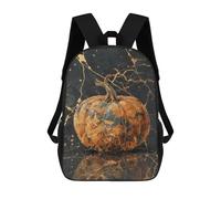 sinyumoney Golden Marble Pumpkin Art Print Mochila Escolar De 17 Pulgadas Impresa En 3D Mochilas Infantiles Mochila Genial Impresa En 3D Para Niños De Primaria Y Secundaria