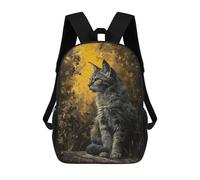 sinyumoney Golden Meadows Maine Coon Mochilas Impresas En 3D 17inch Mochila Escolar Infantil Para Exteriores, Mochila Informal De Día, Bolsas De Viaje Informales Para Estudiantes De Secundaria