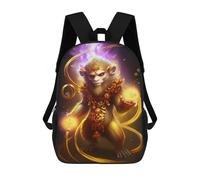 sinyumoney Golden Monkey King Statue Mochila Escolar Infantil De 17 Pulgadas Con Estampado 3D, Mochila Moderna Para Niños, Mochilas De Viaje, Bolsas Para Libros, Mochila Escolar Infantil