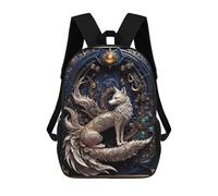 sinyumoney Golden Nine Tailed Fox Mochila Escolar Infantil Estampada Para Adultos Y Niños, Mochila De Viaje Para El Día A Día 17inch
