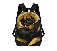 sinyumoney Golden Noir Rose Mochila Escolar Resistente Al Agua, Mochila De Viaje, Bolsa Para Computadora Para Campus, Viajes Al Aire Libre, Deportes 17inch