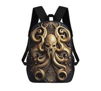 sinyumoney Golden Octopus Skull Artwork Mochila Infantil, Mochila Escolar Infantil, Mochilas Escolares Impresas En 3D Para Niños Y Estudiantes Adolescentes 17inch