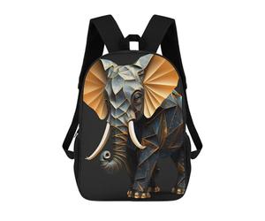 sinyumoney Golden Origami Elephant Sculpture Mochila Escolar Infantil Impresa En 3D Para Niños, Mochilas De Viaje De Alta Capacidad, Bolsas Para Libros, Mochila Escolar Infantil 17inch