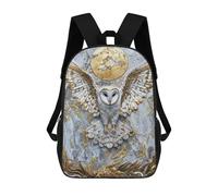 sinyumoney Golden Owl of The Moon Mochila Impermeable Para Ordenador Portátil Para Campus, Actividades Al Aire Libre, Viajes Y Deportes 17inch