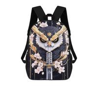 sinyumoney Golden Owl with Katana Animal Mochila Grande, Ligera E Informal Para El Campus, Actividades Al Aire Libre, Viajes Y Deportes 17inch