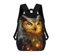 sinyumoney Golden Owl with Sparks Animal Mochila Infantil, Mochila Escolar Impresa En 3D, Mochila Para Niños Y Niñas, Mochila Escolar Ajustable Para La Escuela Primaria 17inch