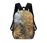 sinyumoney Golden Palm Leaf Splendor 17inch Mochilas Escolares Impresas En 3D, Mochilas Escolares De Moda Para Niños De Primaria Y Secundaria