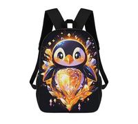 sinyumoney Golden Penguin Royalty Mochila Escolar, Mochila Infantil Para Niños Y Adolescentes, Regalos, Mochilas De Día Con Impresión 3D, Mochila Escolar, Mochila Para Libros 17inch