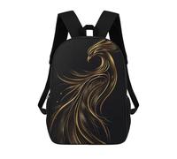 sinyumoney Golden Phoenix Mochila Escolar Para Niños Y Niñas, Mochila Informal De Viaje, Mochila De Gran Capacidad Para El Día A Día 17inch