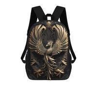 sinyumoney Golden Phoenix Queen Art Mochila Escolar Grande Para Niños - Perfecta Para Viajes, Trabajo Y Uso Diario 17inch