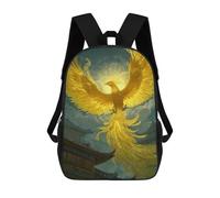 sinyumoney Golden Phoenix Rising-2 Mochila Escolar Impresa En 3D 17inch Mochilas De Moda Para Niños, Mochilas Escolares Para Niños De Primaria Y Secundaria