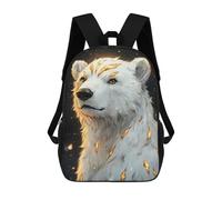 sinyumoney Golden Polar Bear Animal Mochila Infantil Para Niñas, Mochila Escolar 3D, Mochila Para Niños Pequeños, Mochila Informal De Día, Mochila Escolar De Moda 17inch
