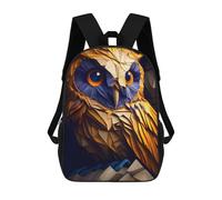 sinyumoney Golden Polygon Owl Sculpture Mochila Escolar Infantil Impresa En 3D Para Niños, Mochilas De Viaje, Bolsas Para Libros, Mochila Escolar Infantil 17inch