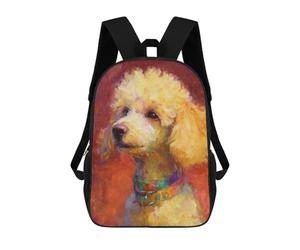 sinyumoney Golden Poodle Painting Artwork Mochila Escolar, Bolso Resistente Para Portátil, Ideal Para Acampar, Aventuras Al Aire Libre Y Viajes Diarios 17inch