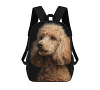 sinyumoney Golden Poodle Portrait Mochila Infantil De 17 Pulgadas, Mochila Escolar Con Estampado 3D De Dibujos Animados Para Niños Y Adolescentes.