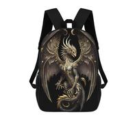 sinyumoney Golden Queen Dragon Mochila Escolar Grande Para Niños - Perfecta Para Viajes, Trabajo Y Uso Diario 17inch