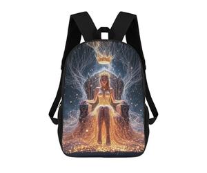 sinyumoney Golden Queen on Throne Mochila Escolar Grande Para Niños - Perfecta Para Viajes, Trabajo Y Uso Diario 17inch