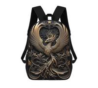 sinyumoney Golden Queen Phoenix Wings Mochila Escolar Ligera Para Aeropuerto Y Universidad Para Niñas Y Adolescentes 17inch