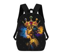 sinyumoney Golden Queen Portrait Mochila Escolar Ligera E Informal Para Adolescentes, Niños, Mujeres Y Hombres 17inch
