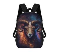 sinyumoney Golden Ram Celestial Majesty Mochila Escolar Para Institutos De Secundaria Mochila Informal - Perfecta Para Viajes, Trabajo Y Uso Diario 17inch