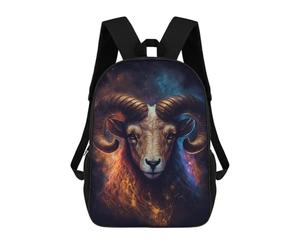 sinyumoney Golden Ram Celestial Majesty Mochila Escolar Para Institutos De Secundaria Mochila Informal - Perfecta Para Viajes, Trabajo Y Uso Diario 17inch