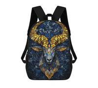 sinyumoney Golden Ram Mosaic Mochilas Para Niños Mochila Escolar Mochila Escolar Impresa En 3D Para Niños Estudiantes De Primaria Y Secundaria 17inch