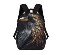 sinyumoney Golden Raven in Black Mochila Escolar Impresa En 3D Para Niños Y Niñas, Mochila Para Portátil Para Niños/estudiantes/adultos 17inch