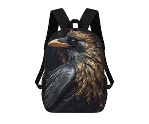 sinyumoney Golden Raven in Black Mochila Escolar, Mochila De Viaje, Mochila Universitaria Para Niños/niñas/adolescentes 17inch